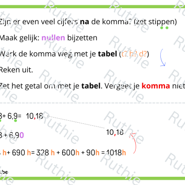 optellen en aftrekken van kommagetallen
