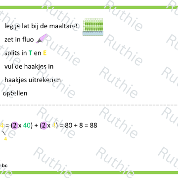 vermenigvuldigen met splitsen van factoren
